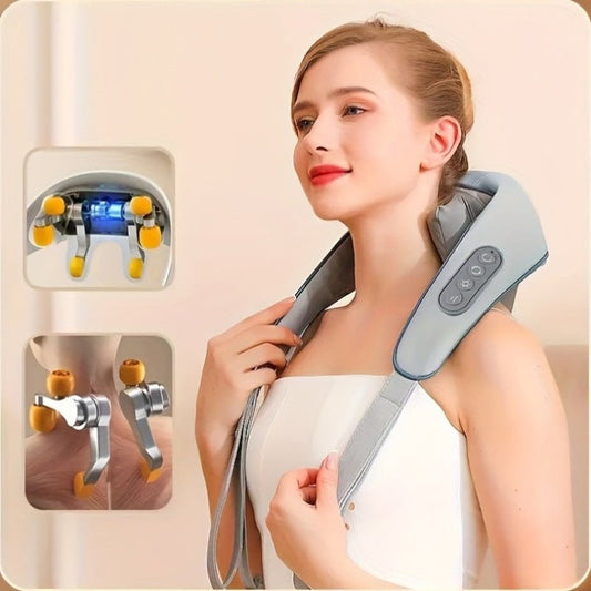 Massageador de compressa quente recarregável USB - Pescoço, Ombro Relevo , Presente ideal para pais, idosos, homens e mulheres, equipamento de massagem no pescoço - Minha loja