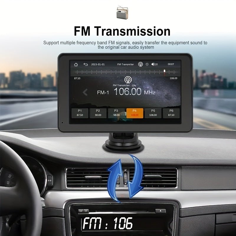 Rádio Portátil Automóvel Inteligente com Wireless Carplayer e Android Auto, 17,78 cm Car Stereo IPS Screen with FM Transmitter Mirror Link / Airplay, Fácil Instalação - Minha loja