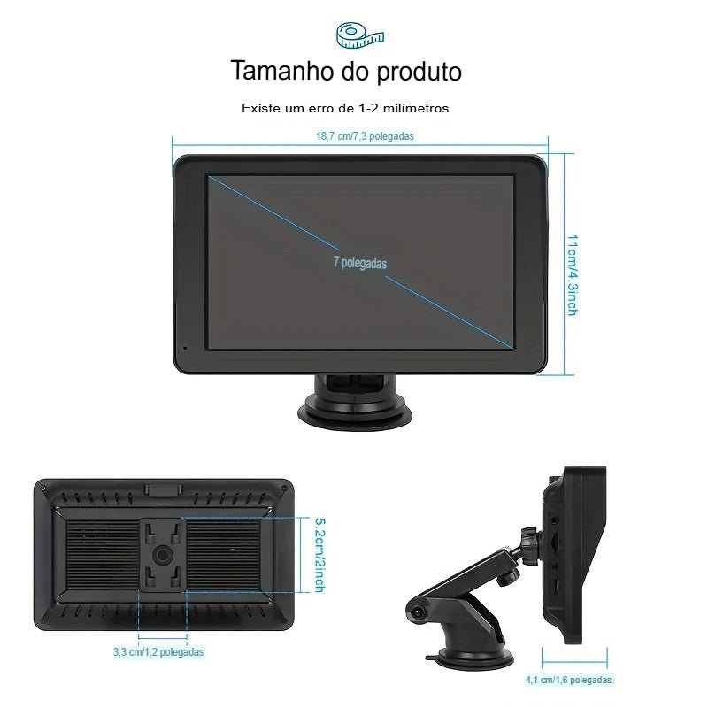 Rádio Portátil Automóvel Inteligente com Wireless Carplayer e Android Auto, 17,78 cm Car Stereo IPS Screen with FM Transmitter Mirror Link / Airplay, Fácil Instalação - Minha loja