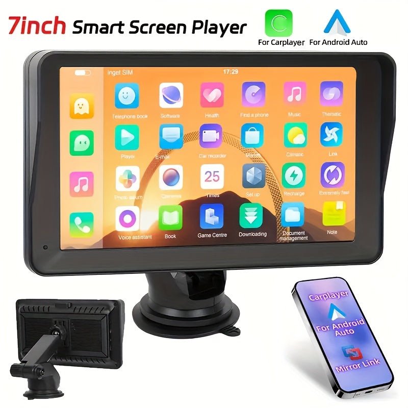 Rádio Portátil Automóvel Inteligente com Wireless Carplayer e Android Auto, 17,78 cm Car Stereo IPS Screen with FM Transmitter Mirror Link / Airplay, Fácil Instalação - Minha loja