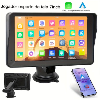 Rádio Portátil Automóvel Inteligente com Wireless Carplayer e Android Auto, 17,78 cm Car Stereo IPS Screen with FM Transmitter Mirror Link / Airplay, Fácil Instalação - Minha loja