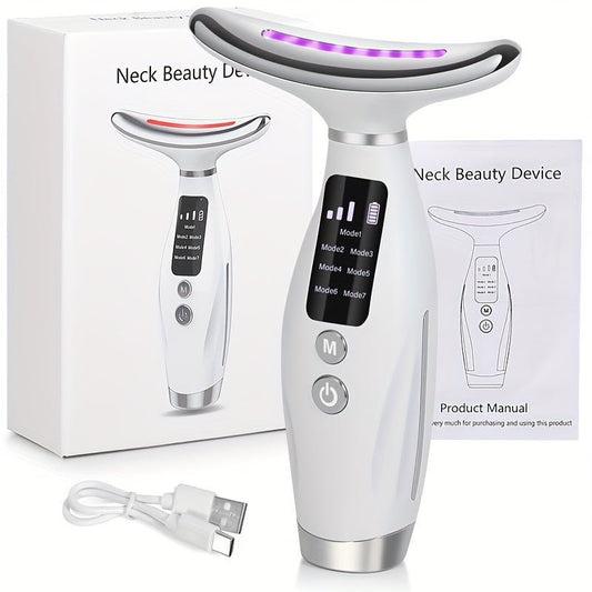 Sunhill 7 - em - 1 Beauty Neck & Face Massager - USB Recarregável, Aquecimento a Temperatura Constante & Vibração para Cuidados com a Pele - Presente Perfeito para Mulheres - Minha loja